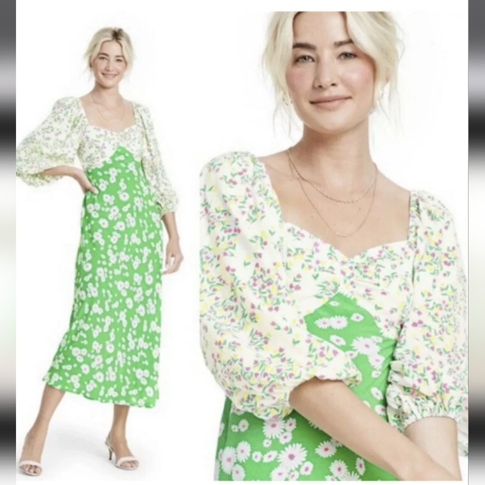 RIXO X Target Daisy Floral Midi Swing Dress Size 4